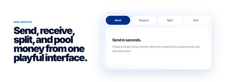 PulsePay home send tabs
