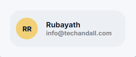 Profile card with Rubayath and RR initials