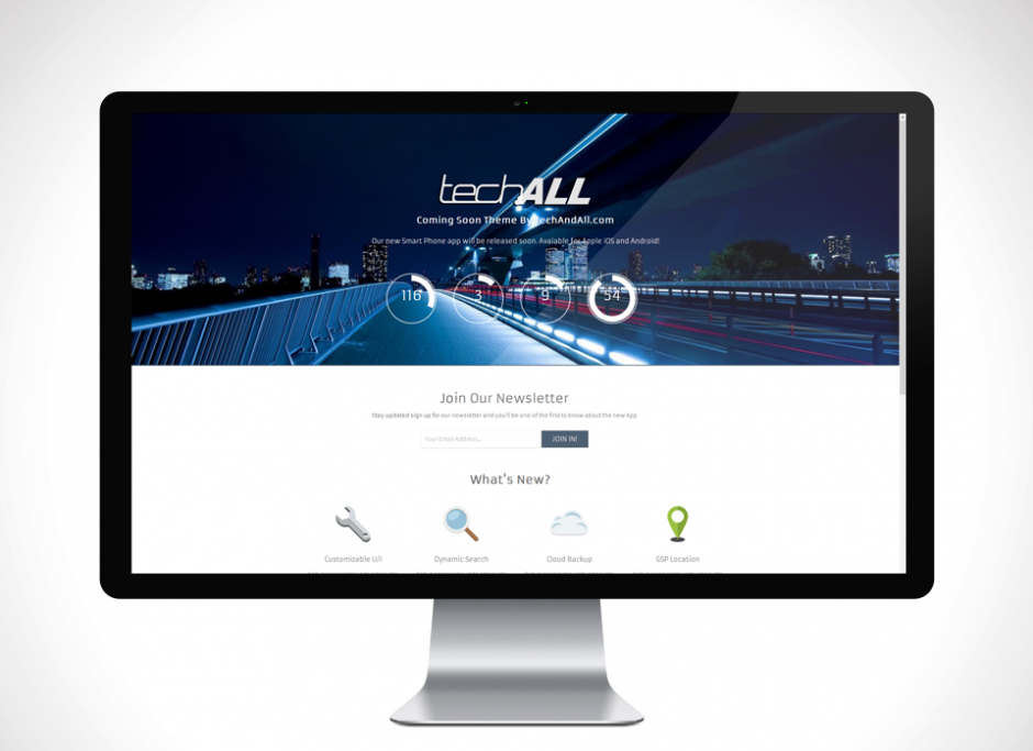 Responsive Coming Soon Count Down Template Tech ALL